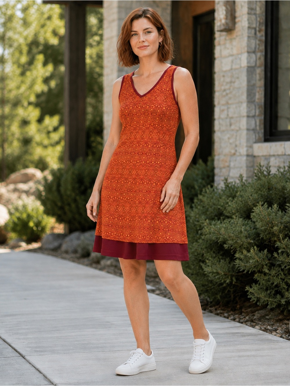 Marmot Women’s Large Larissa Red Orange UPF 30 Athletic Travel Dress